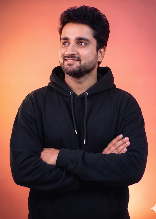 Founder creating content in professional studio
